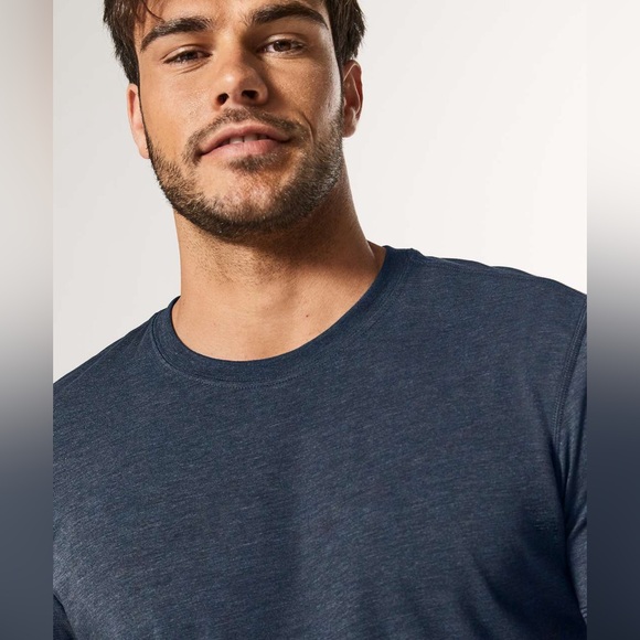 Lululemon Athletica Men’s 5 Year Basic Tee Short Sleeve Heathered Nautical Navy - Picture 4 of 9